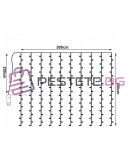Светлинна завеса LED гирлянда за прозорец с дистанционно управление 3м